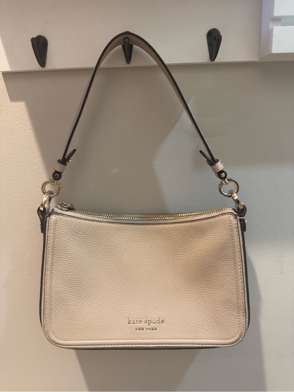 kate spade Pebbled Leather Crossbody in Taupe - Picture 3 of 13